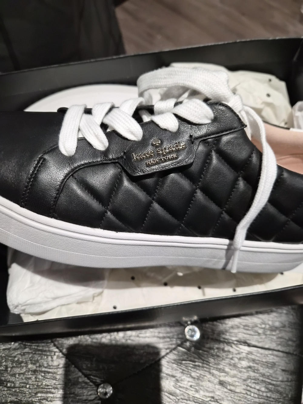 Kate Spade Quilted Black Leather Sneakers